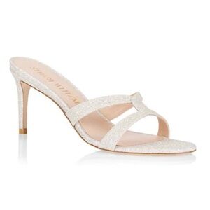 NEW Stuart Weitzman Soiree Sleek 75 Glitter Sandals Size 39 or 8.5 Wedding Shoes